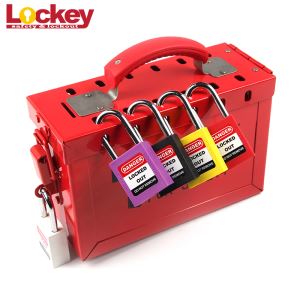 Nešiojama plieninė „Loto“ grupės „Lockout Tagout Box“